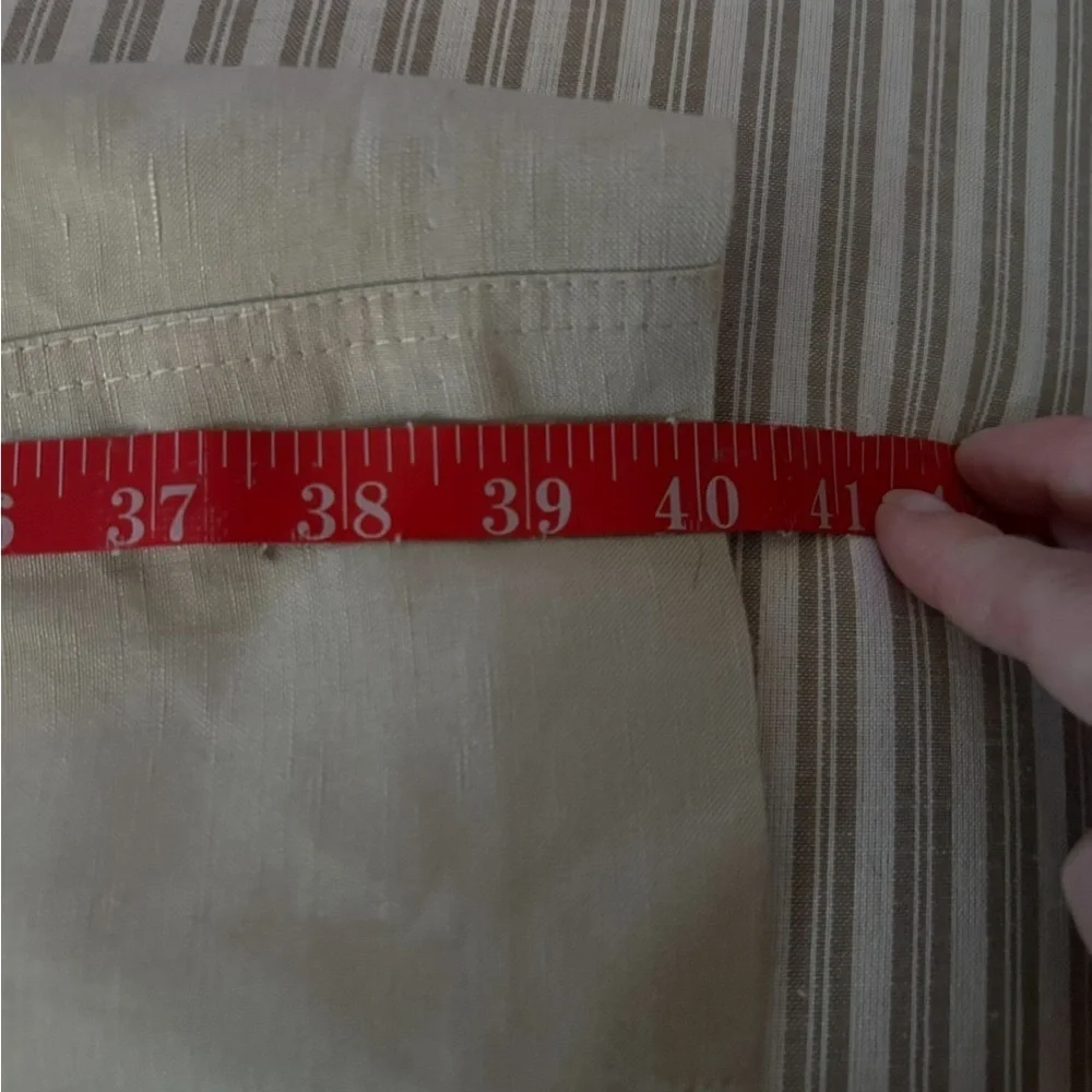 Calvin Klein khaki linen sz 8 safari style button down minimal quiet luxury